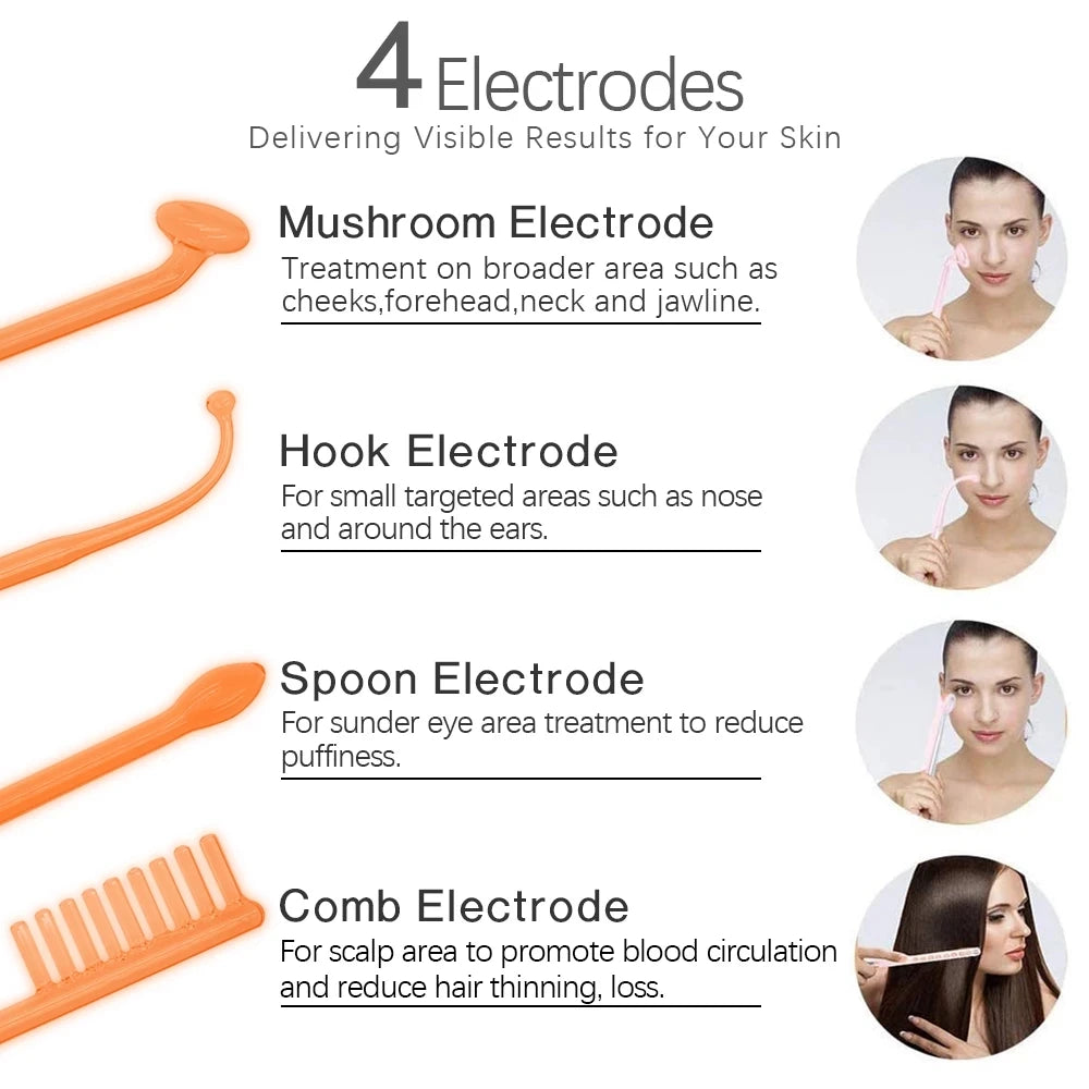Portable High Frequency Skin Therapy Wand – Professional Facial & Hair Care Device