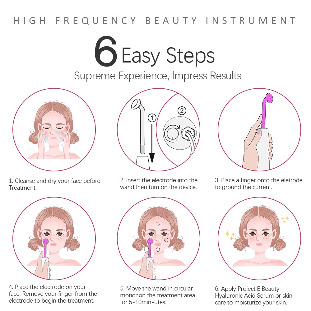 Portable High Frequency Skin Therapy Wand – Professional Facial & Hair Care Device