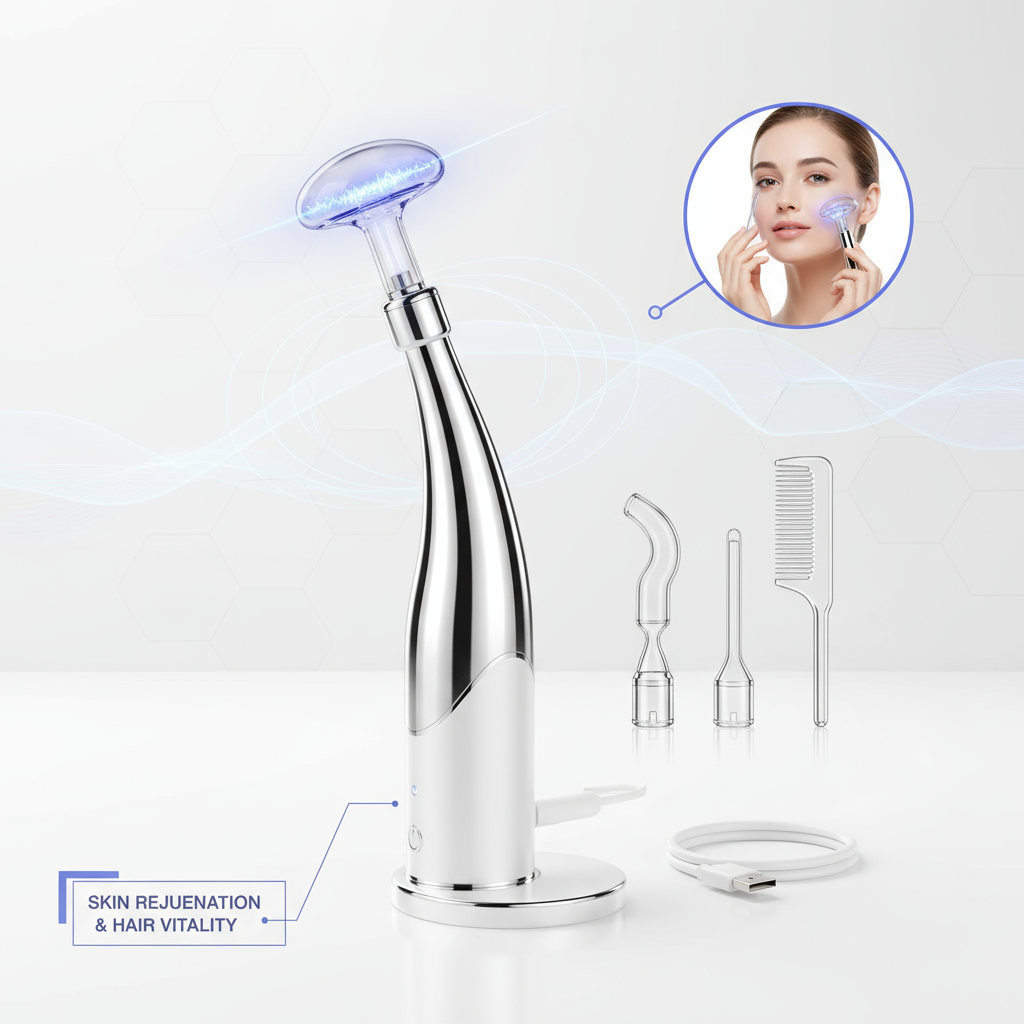 Portable High Frequency Skin Therapy Wand – Professional Facial & Hair Care Device