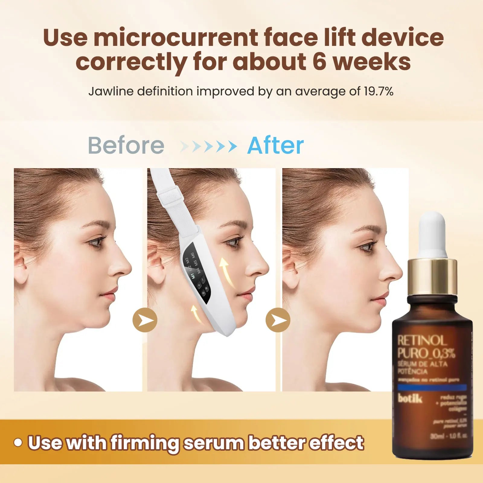 Electric Facial Lifting Device – 6 Modes, 8 Levels EMS Microcurrent Massager
