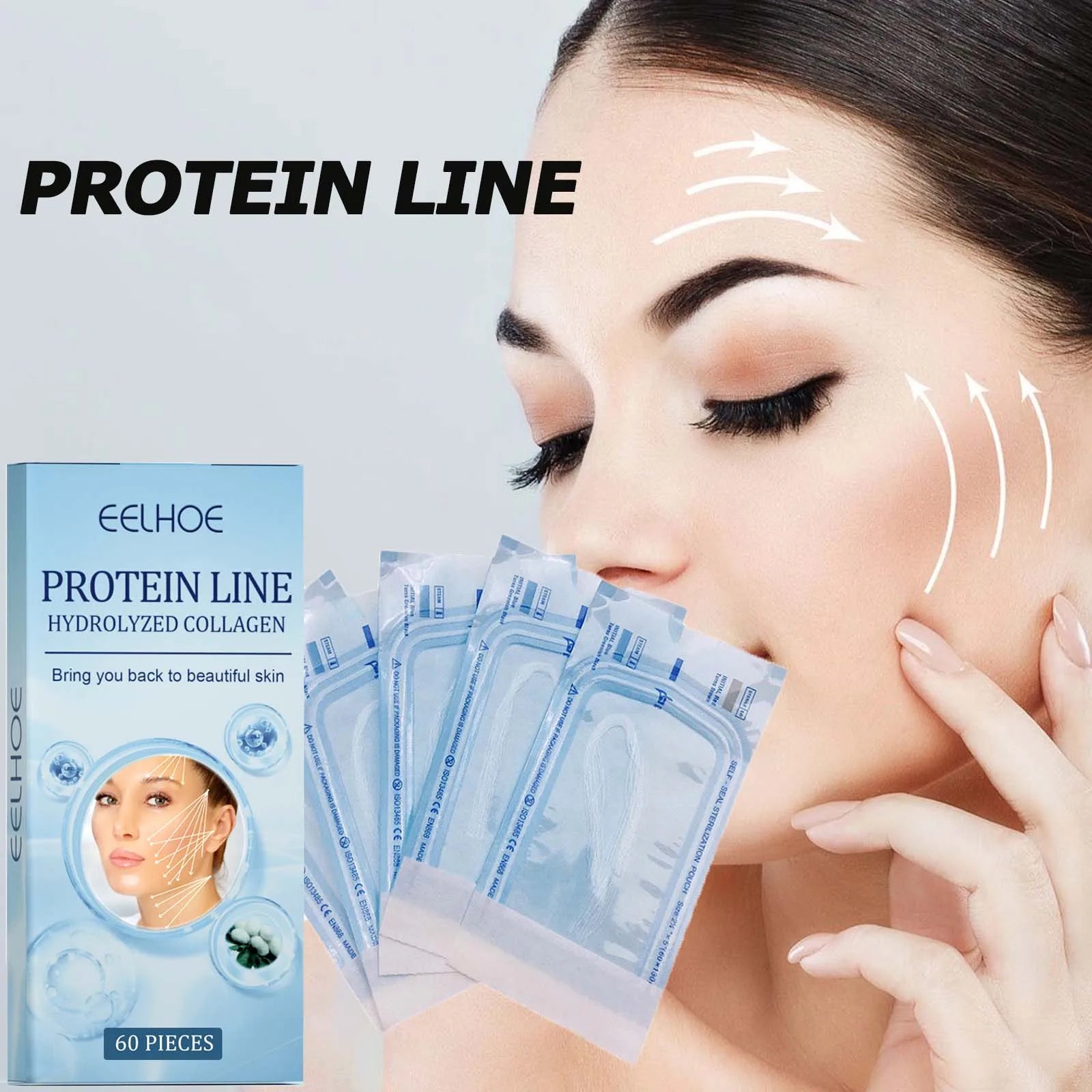 60-Piece Gold Protein Line Collagen No-Needle Facial Filler – Fade Wrinkles & Firm Skin Serum