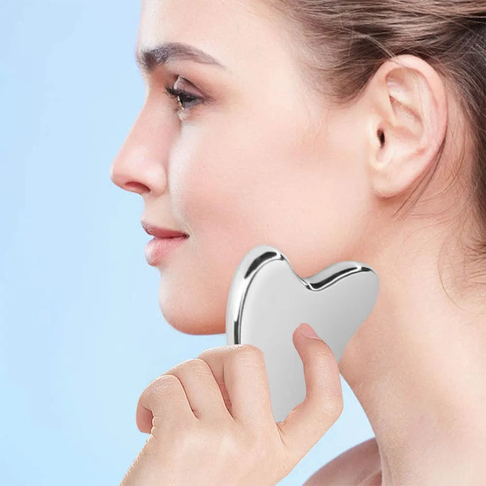 Stainless Steel Gua Sha – Facial, Neck & Body Massage Tool for Skin Care