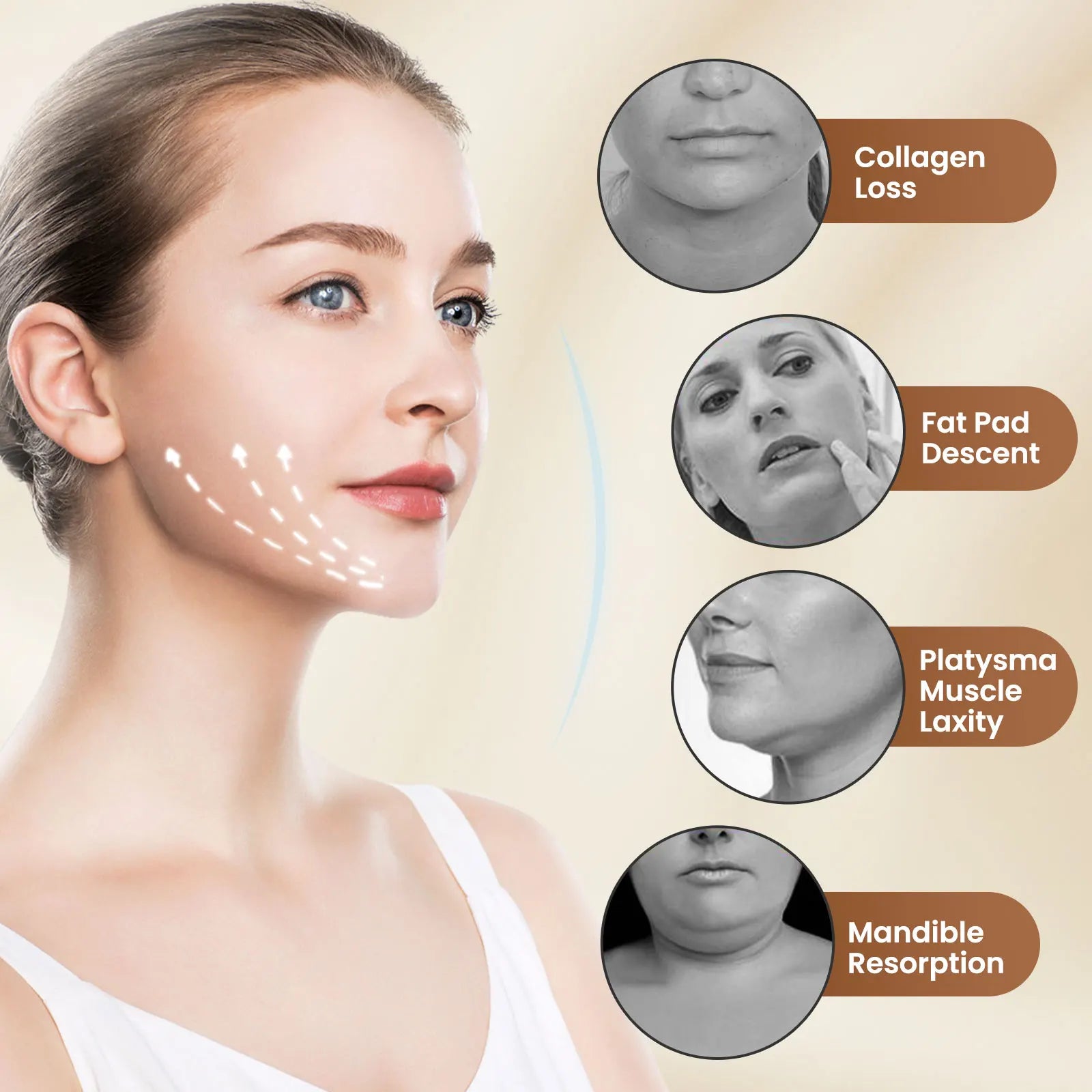 Electric Facial Lifting Device – 6 Modes, 8 Levels EMS Microcurrent Massager