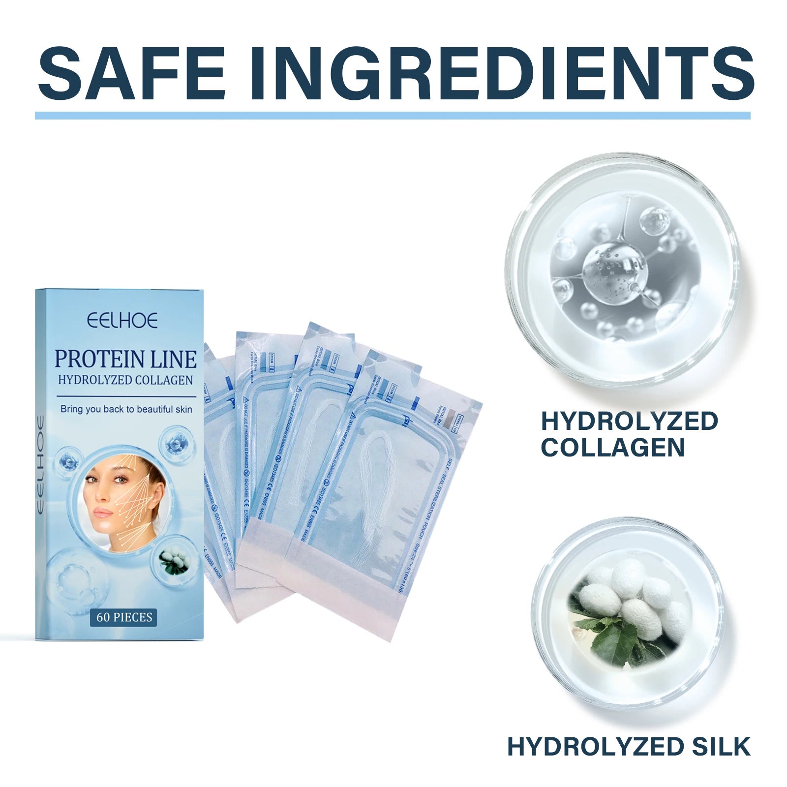 60-Piece Gold Protein Line Collagen No-Needle Facial Filler – Fade Wrinkles & Firm Skin Serum