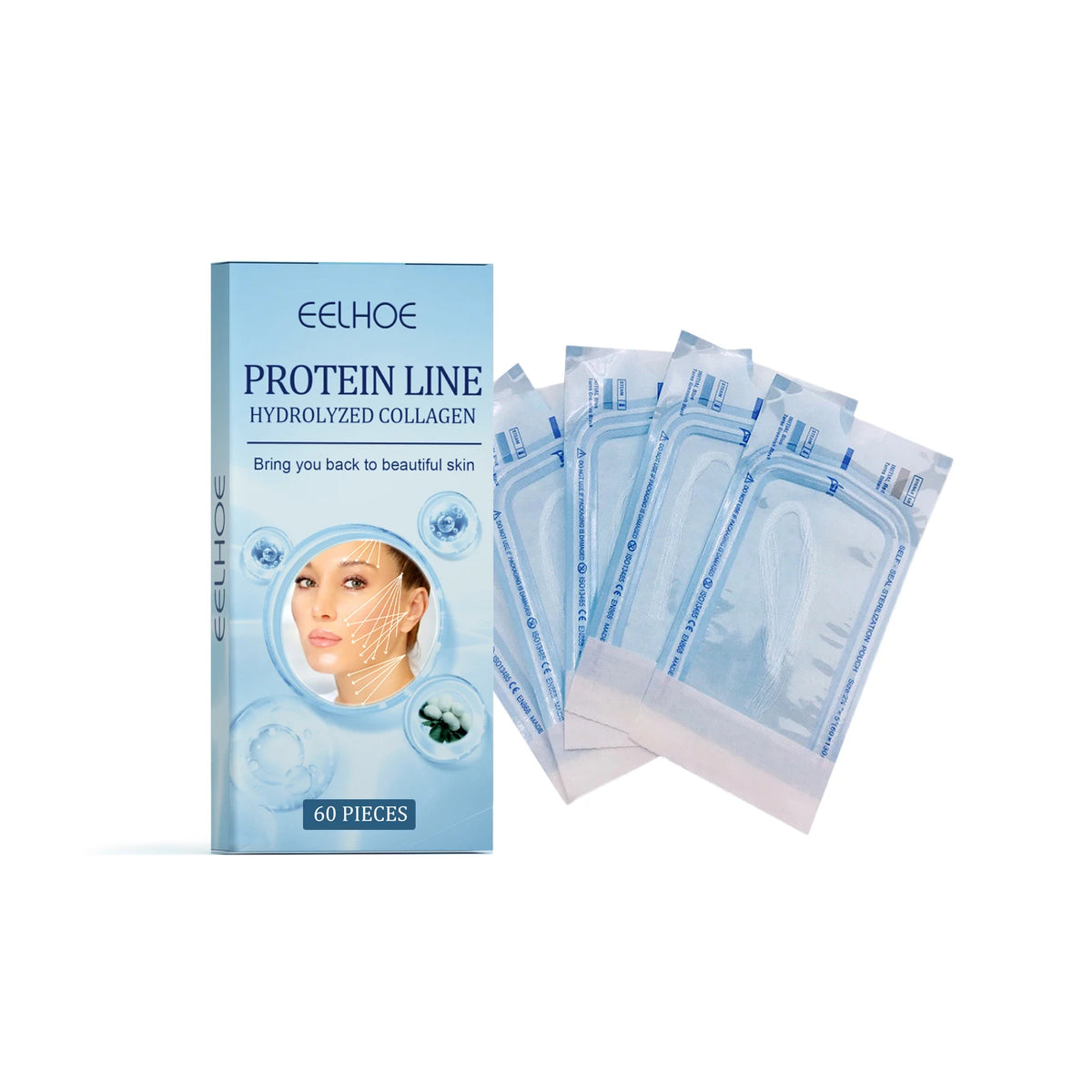60-Piece Gold Protein Line Collagen No-Needle Facial Filler – Fade Wrinkles & Firm Skin Serum