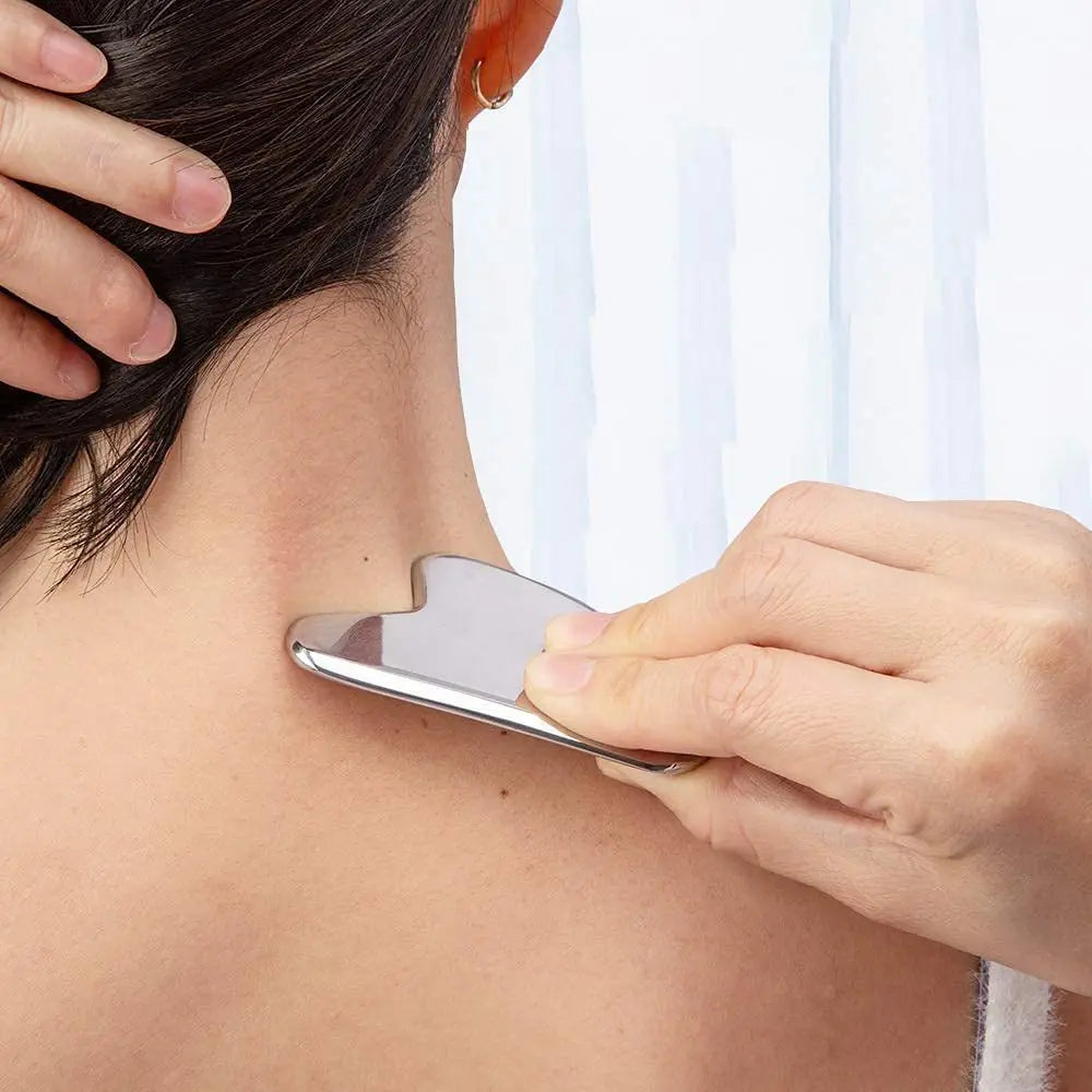 Stainless Steel Gua Sha – Facial, Neck & Body Massage Tool for Skin Care