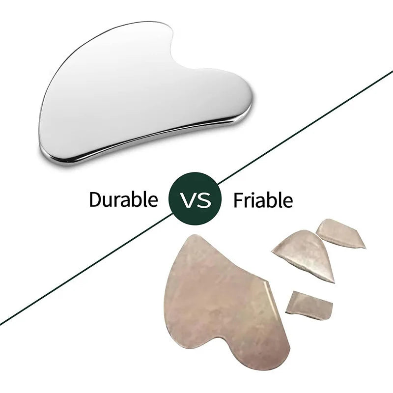 Stainless Steel Gua Sha – Facial, Neck & Body Massage Tool for Skin Care